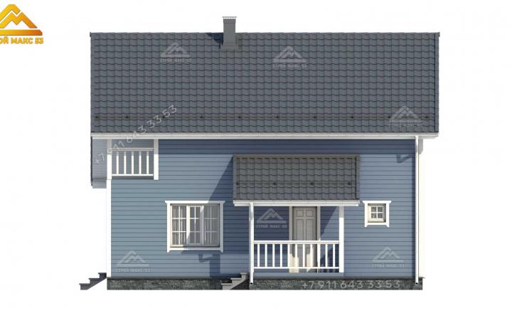 3-d эскиз бокового фасада каркасного дома под ключ 12х10 м