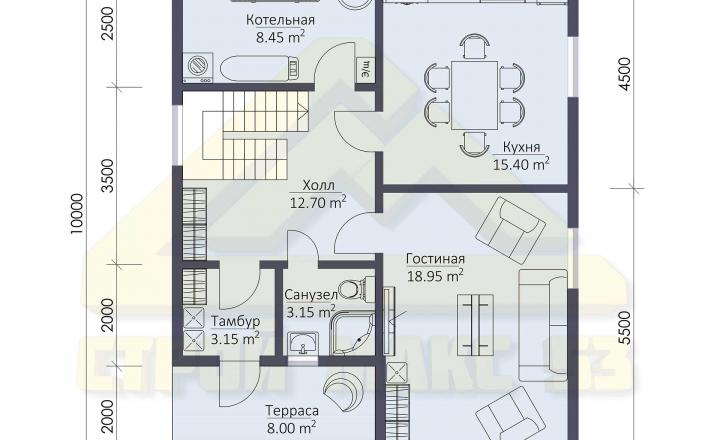поэтажный план финского дома 10х8
