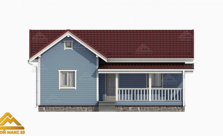 проект 3-д финский дом с террасой вид спереди