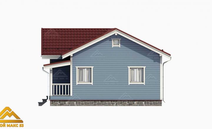 финский дом 10 на 8 с террасой 3D-рисунок 