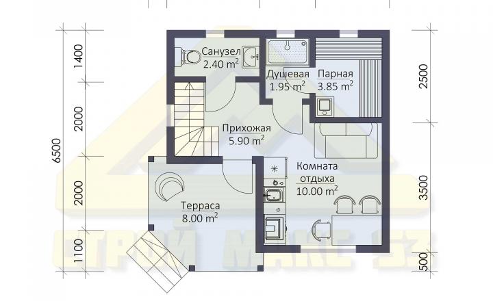план первого этажа финского дома 6 на 6