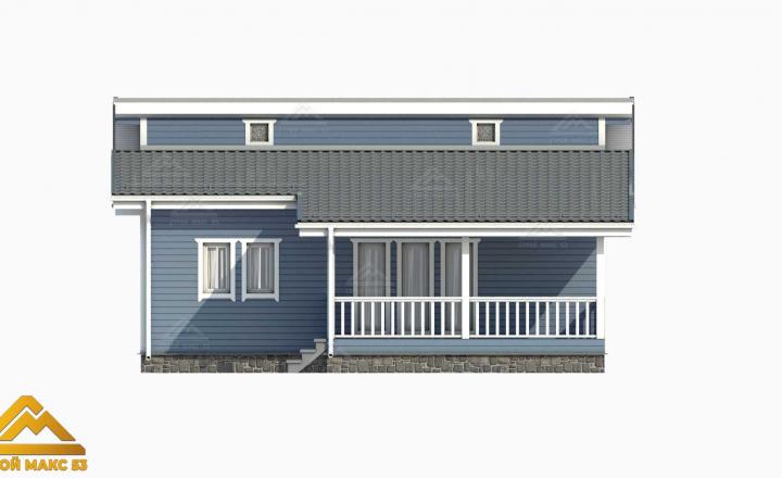 3-д модель фасада финского одноэтажного дома 10х12