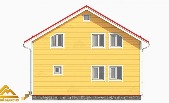 желтый фасад финского дома 3D-проект