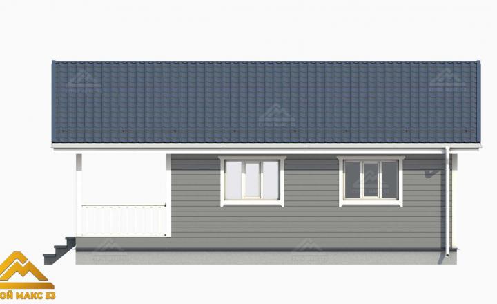 3-Д проект финского дома с террасой сбоку