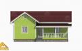 3-д модель фасада финского одноэтажного дома зеленого цвета