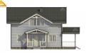 3-Д изображение фасада каркасного дома 12х10 м вид спереди