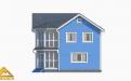 финский дом с балконом голубого цвета 3-д проект
