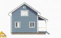3D-рисунок финского дома с мансардой голубого цвета