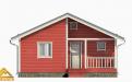проект 3-д финский дом с террасой красный фасад