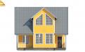 3-д визуализация желтого фасада каркасного дома с мансардой вид спереди