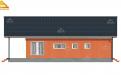 3-d изображение бокового фасада одноэтажного каркасного дома со вторым светом 14х8